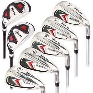 Ram Golf Accubar Men's Golf Equipment - 1 Inch Longer Iron Set 6-7-8-9-PW with Hybrids 24° and 27°