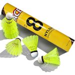 Ace Birdies 12 Pack Nylon Feather Badminton shuttlecocks Badminton Birdies with Great Stability & Durability Training Shuttlecock for Indoor and Outdoor Sports high Speed Birdie Balls (Yellow).