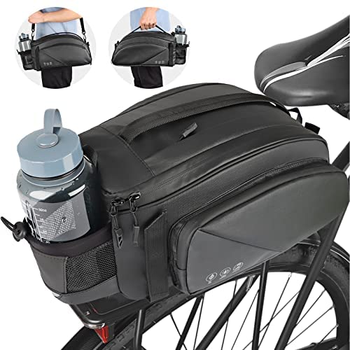 12L Waterproof Bike Rack Bag: A Reflective Rear Bag for Commuter Bikes, with Shoulder Strap & Pannier Equipment Storage for Bicycle Saddle
