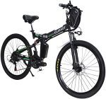 26 Inch Folding Electric Bike for Adults - 350W Motor, Removable 36V 8AH Battery, 21-Speed Shifter