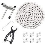Bike Chain Repair Kit - Includes Chain Breaker, Bike Link Plier, and 6 Pairs of Reusable Bicycle Buckles for 6-12 Speed Chains