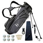 Elevate Your Golf Game: Tall Pines Golf Sturdy Canvas Stand Bag with Golf Equipment Package - 5-Way Divider Stand Golf Bag for Men & Women, 7-Pocket Golf Club Bag - Water-Resistant and Stylish.