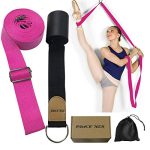 Adjustable Leg Stretcher Lengthen Ballet Stretch Band - Simple Set up on Door Flexibility Stretching Leg Strap Nice Cheer Dance Gymnastics Coach stretching tools taekwondo Coaching (rose).
