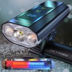 8000 Lumen Bike Lights for Night Riding - Super Bright 3 Cree LED Bicycle Headlight with High and Low Beam, Type-C Rechargeable Bike Headlight with Free Taillights Included