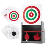 Gun Goal Lure, Airsoft Goal, Pellet Gun Goal, with 10pcs Paper Goal, Resetting Steel Silhouettes Capturing Targets for Yard, Out of doors, Indoor, Small Dimension.