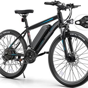TotGuard Electrical Bike, 27.5" Electrical Bike for Adults 500W Ebike 21.6MPH Grownup Electrical Bicycles Electrical Mountain Bike, 48V 10Ah Detachable Lithium Battery, Shimano 21S Gears, Lockable Suspension Fork.