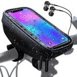 Nepest Bike Phone Front Frame Bag - Waterproof Handlebar Bag for Phones up to 6.5"