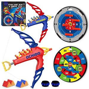 2 Pack Bow and Arrow Toys for Kids - Archery Set with 2 Bows, 2 Shooting Targets, and 40 Foam Darts - Fun Indoor and Outdoor Games for Boys and Girls Ages 3-8 - Perfect Birthday Gifts.