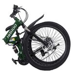 26 Inch Wheels Mountain Bike Outside Biking, Folding Racing Outroad Bicycle, 21 Velocity Gears Double Disc Brakes Cycle Shimano Full Suspension MTB Bikes for Teenagers, Adults, Males, Girls (US Inventory).