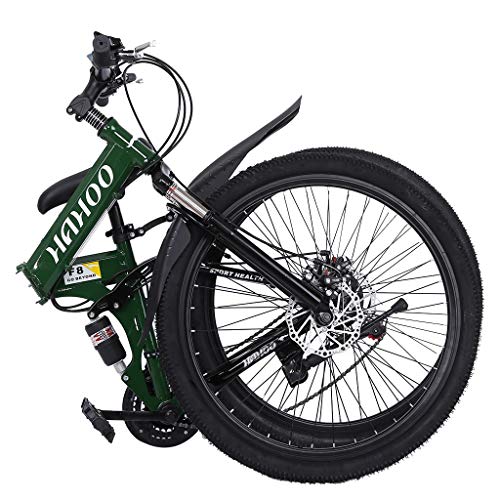26 Inch Wheels Mountain Bike Outside Biking, Folding Racing Outroad Bicycle, 21 Velocity ​​Gears Double Disc Brakes Cycle Shimano Full Suspension MTB Bikes for Teenagers, Adults, Males, Girls (US Inventory).