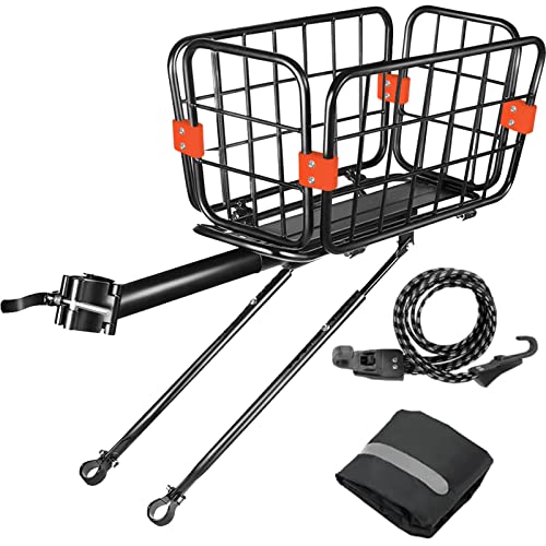Rear Bike Rack Basket with Waterproof Cowl, 165lbs Heavy Responsibility Bycicle Rear Rack Fast Launch Adjustable Aluminum Alloy Bike Cargo Rack with Free Bungee Twine and Set up Instruments for MTB Street Bike.