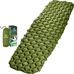HiHiker Tenting Sleeping Pad– Ultralight Backpacking Air Mattress w/Compact Carrying Bag –Sleeping Mat for Mountain climbing Touring & Outside Actions. (Inexperienced).