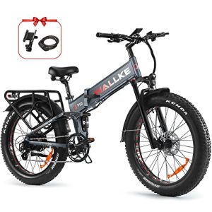 Professional Electrical Bike Adults Folding 750W Fats Tire 32MPH eBike 20AH 48V Samsung Battery 26 Inch Mountain Electrical Bicycle Full Suspension Shimano 8 Velocity(Grey).