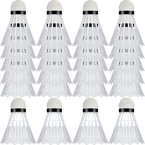 100 Piece Badminton Shuttlecock Set: Secure your next indoor or outdoor game with 100 white nylon feather shuttlecocks, perfect for hitting practice.