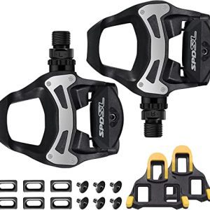 Highway Bike Pedals - Adjustable Wide Platform for Shimano SPD-SL Clipless Pedals - Compatible with Shimano 105 SM-SH Shoes - Waterproof Design.