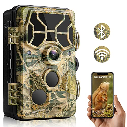 High-Performance Hunting Camera: 30 MP 1296P WiFi Bluetooth with Night Vision, 65ft Movement Activated, 0.1s Quick Trigger Speed, Waterproof for Hunting & Wildlife Monitoring.