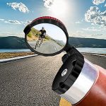Handlebar Bike Mirror with Warning Light, 360° Adjustable