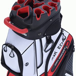 T-Lock Premium Golf Cart Bag with 14-Way Organizer Divider Top and Rain Cover for Me
