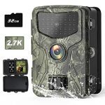 High-Quality Hunting Camera: 2.7K 24MP Path Camera with H.264 HD Video, 30FPS, 0.2s Trigger, 65ft Range, No Glow Night Vision, 120° Angle, 940nm 36pcs IR Lights, IP66 Waterproof for Deer & Wildlife Monitoring.