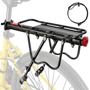 Upgrade Your Bike with a High-Load Rear Rack: Enjoy 110LBS of Cargo Space, Quickly Release Design, Aluminum Alloy Build, and Waterproof Construction - Perfect for MTB and All Your Bike Cargo Needs!