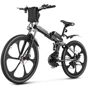 Premium 26" Folding Electric Mountain Bike with Integrated Magnesium Alloy Wheel, Front and Rear Suspension, and 21-Speed Gears - Ideal Electric Bike for Adults