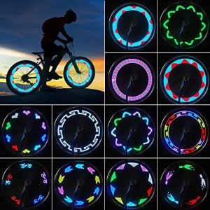 Bike Wheel Lights, LED Waterproof Bicycle Spoke Mild, Brilliant Security Tire Lights with Auto ON/Off, 30pcs Adjustments Patterns Cool Tire Lights for Mountain Bike/Highway Bikes/Hybrid Bike/Folding Bike-1 Pack.