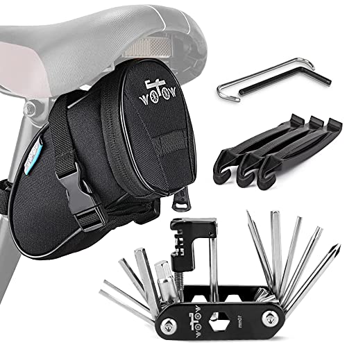 Be Prepared for Any Bike Repair with Our Comprehensive Tool Kit and Convenient Under-Seat Saddle Bag: Perfect for Road, Mountain, and Commuter Bicycles