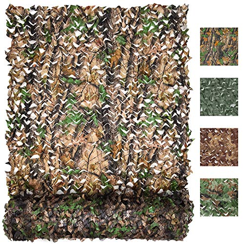 Camo Netting - Bulk Roll Mesh Nets for Hunting, Sunshade, and Event Decorations (5ft x 6.5ft, Camo Bionic Leaves).