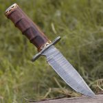 Handmade Damascus Hunting Knife: 11-inch Rosewood Handle EDC Survival Knife for Men - Fixed Blade with Sheath - Sharp Damascus Steel for Camping and Outdoor use.