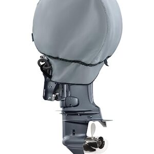 STEECA Waterproof Outboard Motor Cover in grey, designed for outboard motors 50-115 HP