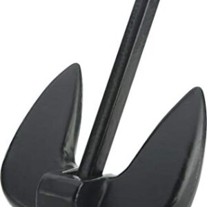 15-Pound Navy Boat Anchor with Black PVC Coating - Durable and Rust-Resistant