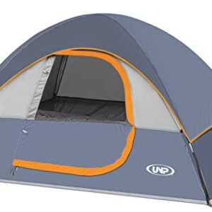 Camping Tent 2 Person setup in a lush outdoor setting, showcasing its waterproof and windproof design with a spacious interior