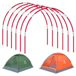 36 fiberglass tent poles and 30 connecting tubes in a variety of outdoor and gardening applications, including camping and plant support.