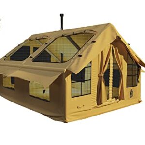 RBM Outdoors Panda Air Inflatable Tent – Spacious 4-8 Person 4-Season Glamping Tent with Stove Jack and Easy Setup, Black