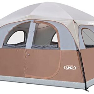UNP 6-Person Family Camping Tent - Spacious and Waterproof Tent with Mesh Windows and Easy 5-Minute Setup for Outdoor Adventures