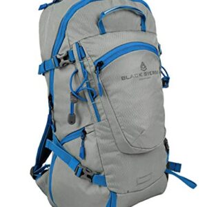 Black Sierra 25L lightweight backpack for hiking and camping, featuring water-resistant fabric, padded shoulder straps, and a breathable back panel for added comfort and support