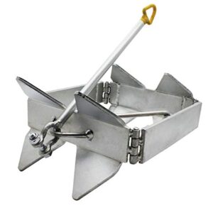 Extreme Max 19 lb Cube Anchor - Zinc-Plated Boat Anchor with Adjustable Positioning and Foldable Design for Easy Storage