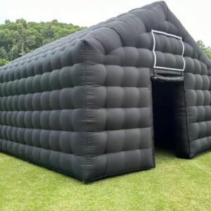 Inflatable Cube Disco Tent 20x16ft with Sandbags and Stability Poles, perfect for large events, parties, and weddings, featuring quick setup and durable Oxford cloth construction