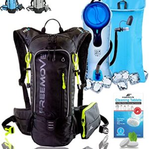 FREEMOVE 3-in-1 Hydration Backpack with 2L Bladder and Cooler Bag - Lightweight and Durable Pack for Hiking, Running, and Biking