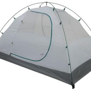 ALPS Mountaineering Lynx 2-Person Tent set up in a natural outdoor setting, showing its dark teal and gray colors