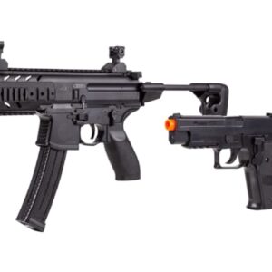 Sig Sauer MPX Spring Airsoft Rifle Kit with P226 Spring Pistol – Durable Polymer Construction with Adjustable Stock and Accessory Rails for Enhanced Airsoft Performance