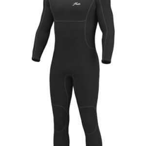 Men’s 3/2mm Neoprene Full Wetsuit with Back Zip for Surfing, Diving, and Snorkeling – Black