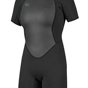 O'Neill Women’s Reactor-2 2mm Back Zip Short Sleeve Wetsuit in Black – Perfect for Surfing and Warm Water Sports