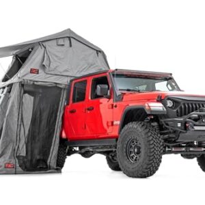 Rough Country Roof Top Tent Annex providing extra space and privacy with roll-up windows and mosquito screens, designed to enhance your roof top tent experience