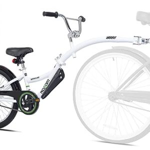 Kazam Co-Pilot Bike Trailer in White – Sturdy and Safe 20-Inch Trailer with Quick-Release Detachment and Safety Flag