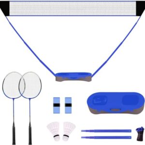Portable FBSPORT Badminton Set with Net, Rackets, and Shuttlecocks - Ideal for Backyard, Beach, and Outdoor Fun