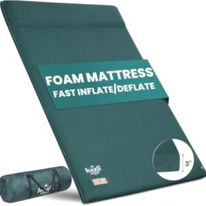 ComfortMax Inflatable Foam Camping Mattress with Built-In Pump – Spacious 78 x 52 x 3 inches, portable design for easy transport, ideal for camping, travel, and outdoor adventures.
