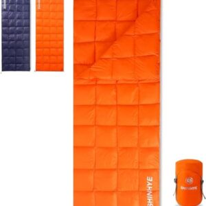 ShinHye Ultralight Sleeping Bag YR500 with compact design, waterproof fabric, and two-way zippers for easy temperature regulation