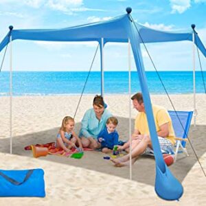 YENGIAM Beach Canopy Tent 11x11 FT in Navy Blue – Pop-up sun shelter with UPF 50+ UV protection