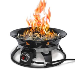 Portable 21-inch Propane Fire Pit with High Heat Output and Carry Kit for Camping and Backyard Use